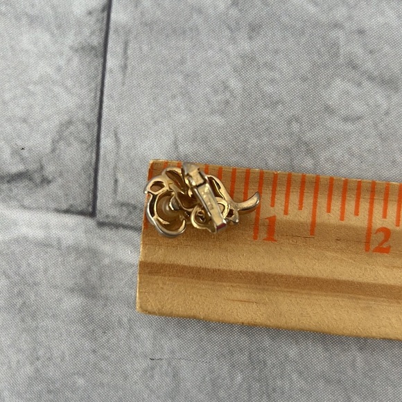 Trifari Alfred Philippe crown Clip on faux pearls, baguette crystal earrings - Picture 5 of 8